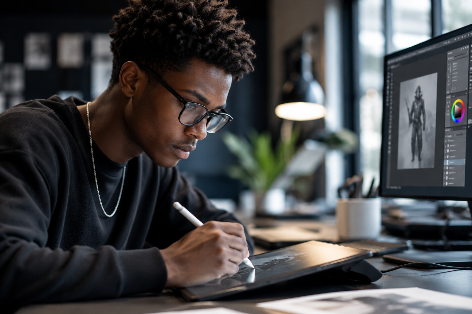 Apprenant concentré sur une étape concrète de son projet.