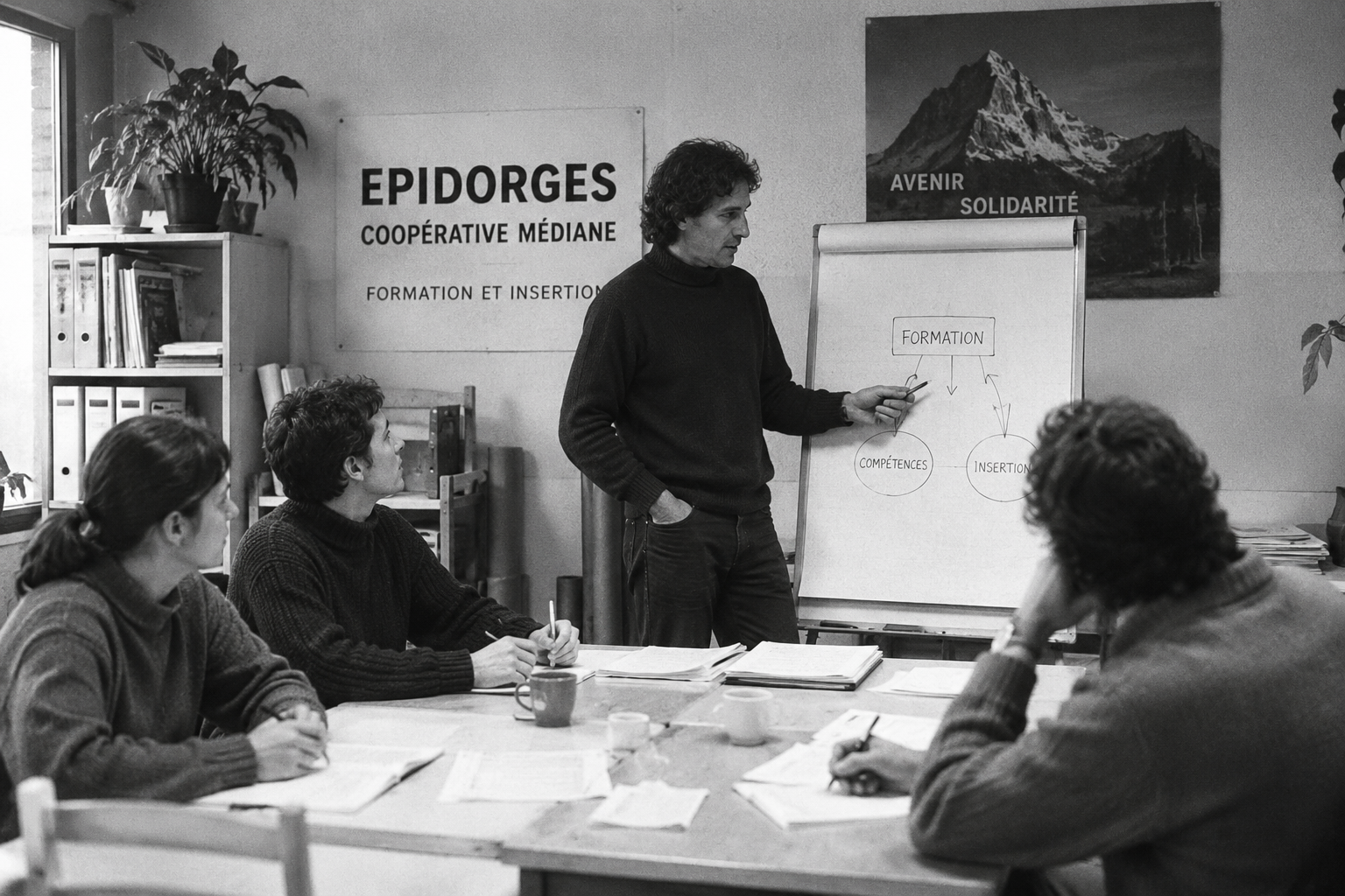 Visuel d’archive évoquant les origines du projet pédagogique.